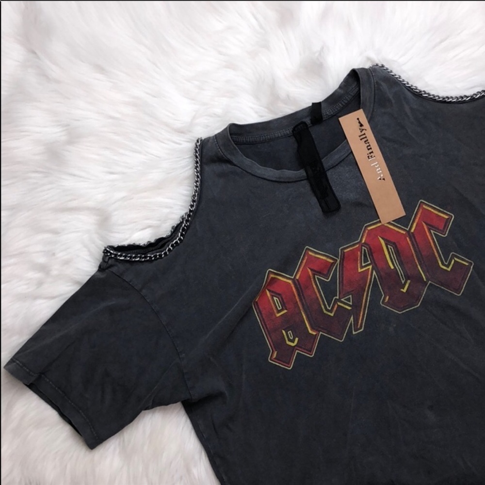 TopShop graphic T-shirt AC/DC Moto embellished